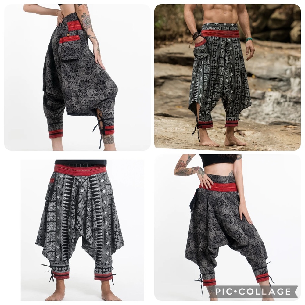 Harem Pants- Gender Neutral- Thai Hill Tribe Fabric
-One-size fits All